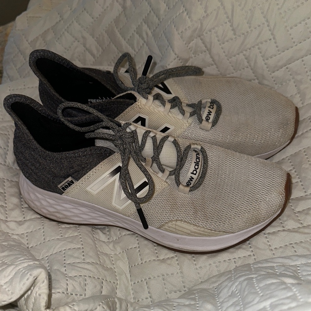 New Balance Cream and Gray Running Shoes